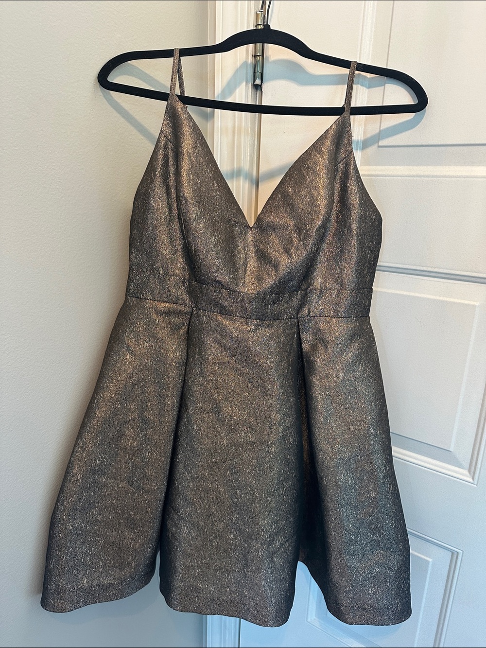 Fashion Nova Metallic Bronze Mini Dress
